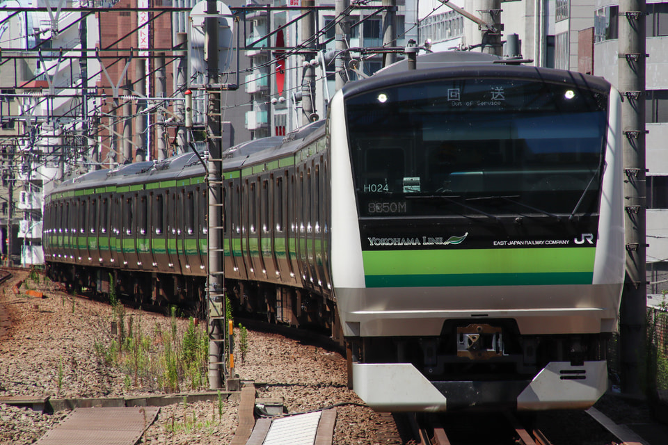 【JR東】E233系H024編成東京総合車両センター出場回送の拡大写真
