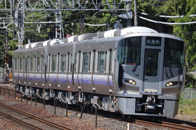 【JR西】225系HF434編成吹田総合車両所出場試運転を山崎駅で撮影した写真