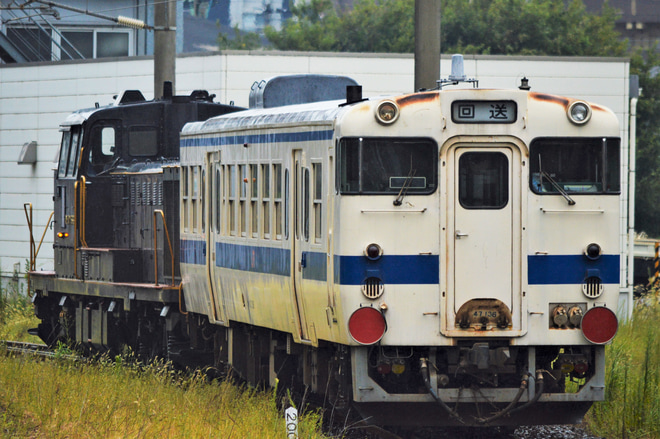 【JR九】唐津車両センターキハ47-136廃車回送を不明で撮影した写真