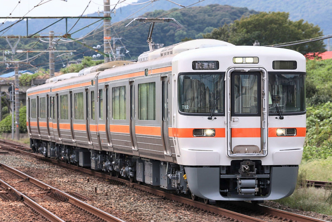 【JR海】静岡車両区313系T12編成出場試運転を新所原駅で撮影した写真