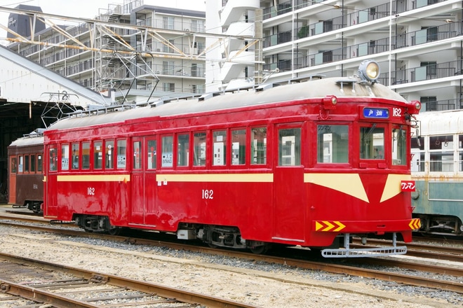 【阪堺】「筑鉄電車（赤電）カラー」・「1101形車」撮影会ツアーを我孫子道車庫で撮影した写真