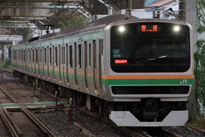 【JR東】E231系コツS-14編成東京総合車両センター入場回送を西大井駅で撮影した写真