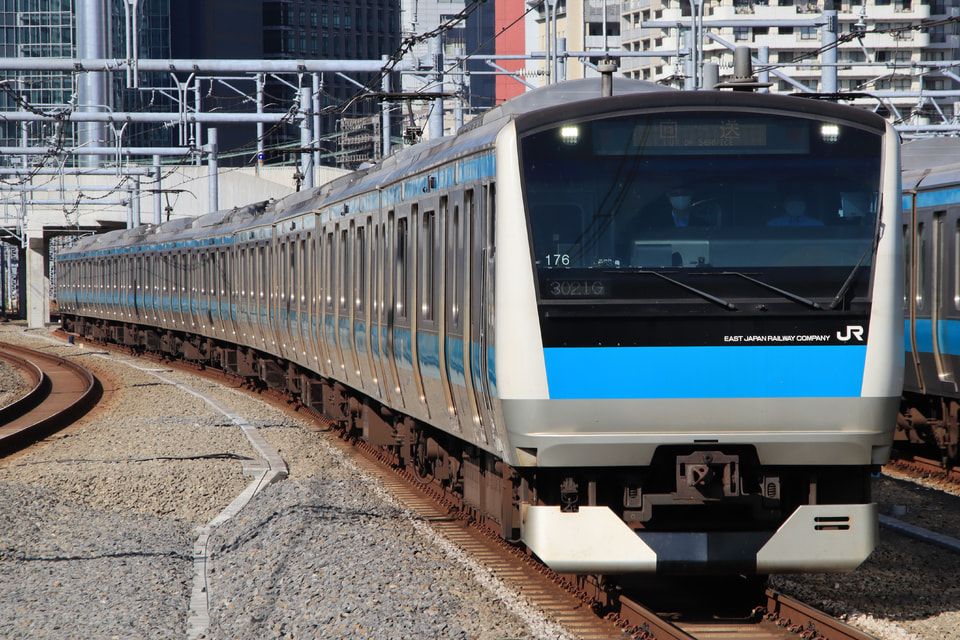 【JR東】E233系サイ176編成東京総合車両センター入場回送の拡大写真