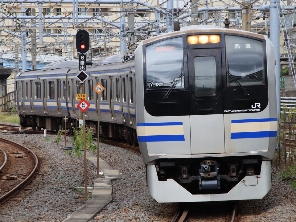 【JR東】E217系クラY-132編成東京総合車両センター出場回送の拡大写真