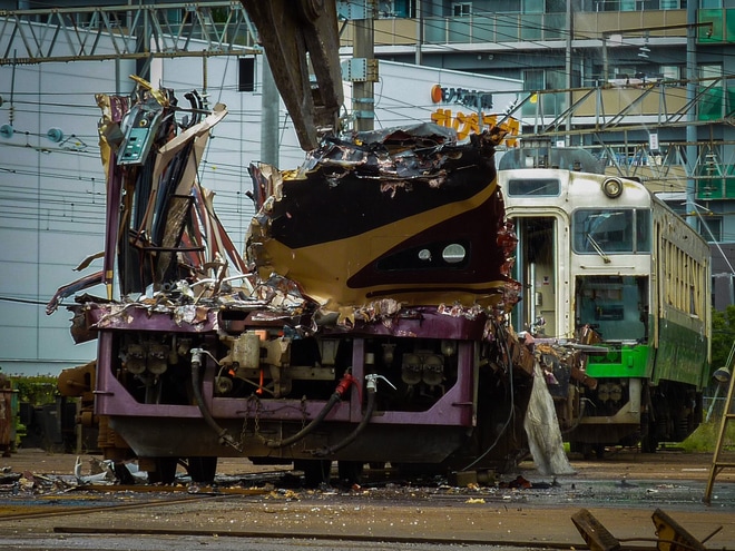 【JR東】キハ48-550(リゾートみのり)解体を郡山総合車両センター付近で撮影した写真