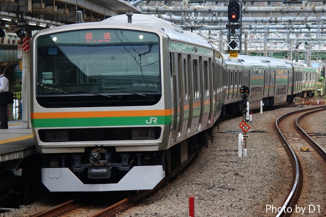 【JR東】E231系ヤマU523編成 東京総合車両センター出場を大崎駅で撮影した写真
