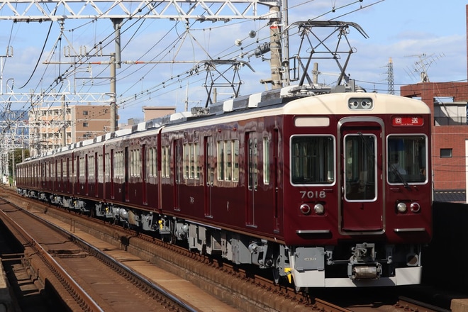 【阪急】7000系7018Fがリニューアル工事を終えて平井車庫へ回送