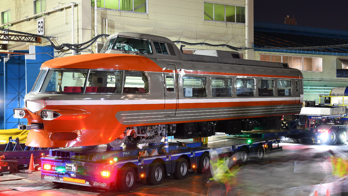 小田急】3100形3221号車NSE ロマンスカーミュージアム搬入陸送