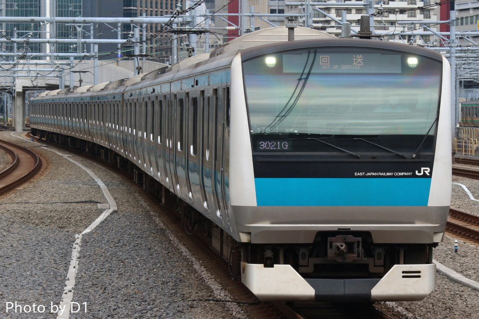 【JR東】E233系サイ178編成 東京総合車両センター入場回送の拡大写真