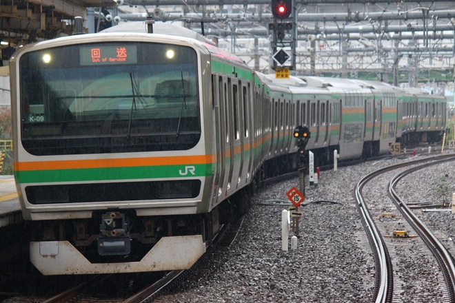 【JR東】E231系コツK-09編成 東京総合車両センター出場を大崎駅で撮影した写真