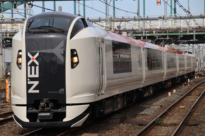 【JR東】E259系Ne018編成大宮総合車両センター出場回送を大宮駅で撮影した写真