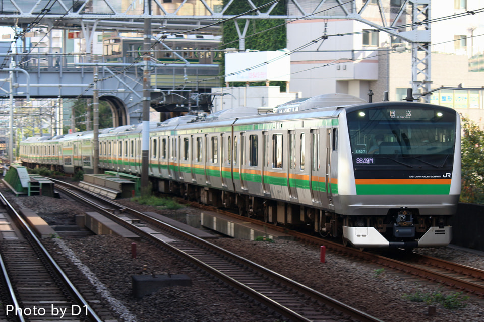 【JR東】E233系ヤマU627編成 東京総合車両センター出場の拡大写真