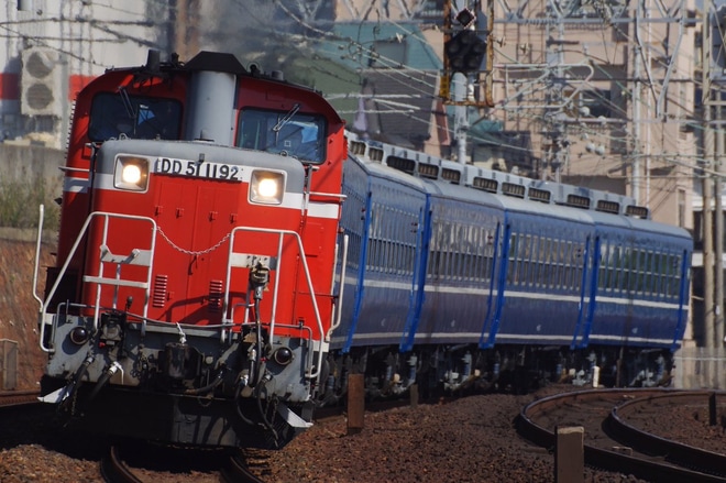 【JR西】DD51-1192と12系客車を使用した乗務員訓練が行われる(202010)