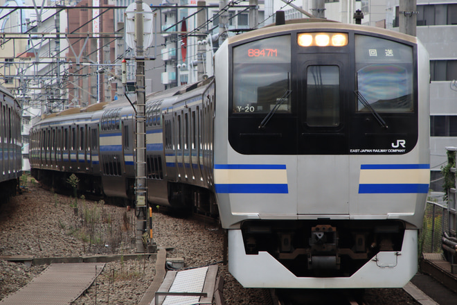 【JR東】E217系Y-20編成東京総合車両センター入場回送を恵比寿駅で撮影した写真