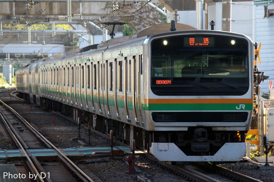 【JR東】E231系コツK-02編成東京総合車両センター入場回送の拡大写真