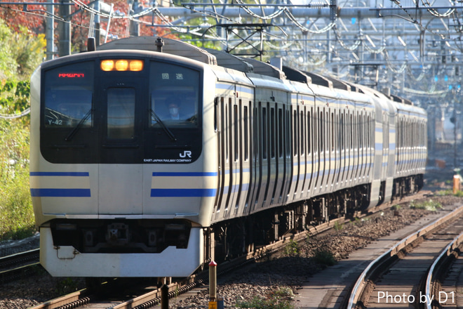 【JR東】E217系クラY42編成 東京総合車両センター入場(202010)を原宿駅で撮影した写真