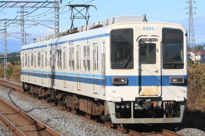 【東武】8000系8565F試運転を柳生駅で撮影した写真