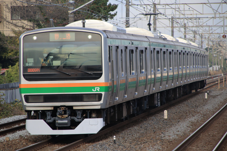 【JR東】E231系S-07編成東京総合車両センター出場回送の拡大写真
