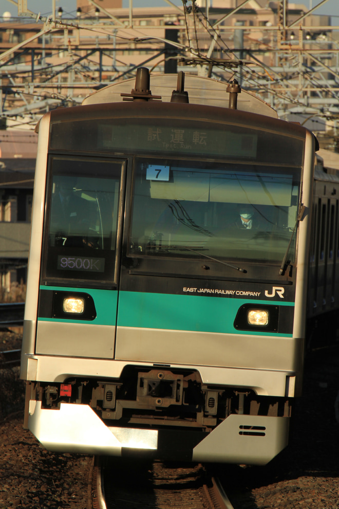 【JR東】E233系 マト7編成ATO確認試運転を新松戸駅で撮影した写真