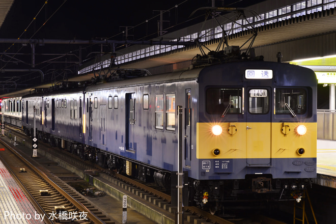 【JR西】クモヤ145-1109 網干総合車両所本所入場を姫路駅で撮影した写真