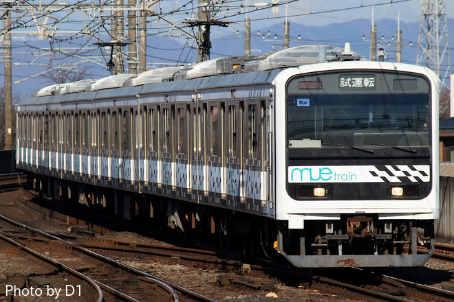 【JR東】209系在来線用試験電車MUE-Train宇都宮線試運転を古河駅で撮影した写真