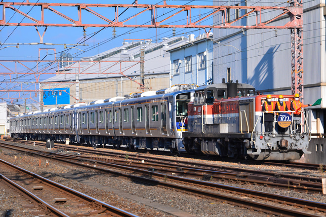【南海】8300系8317F/8715F甲種輸送を徳庵駅で撮影した写真