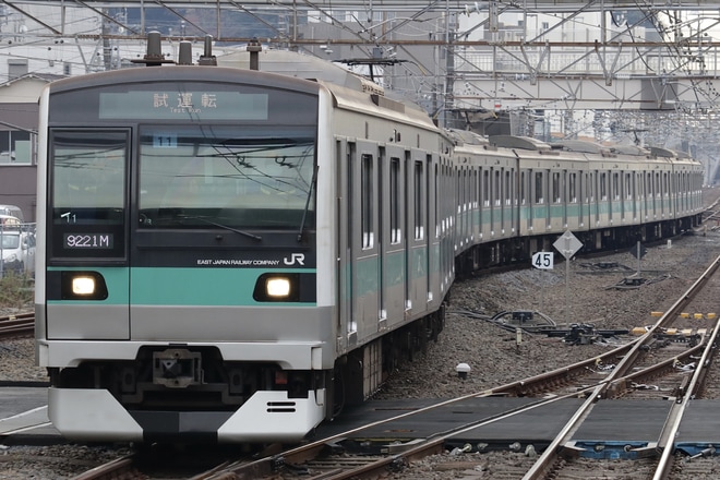 【JR東】E233系マト11編成使用 乗務員訓練を松戸駅で撮影した写真