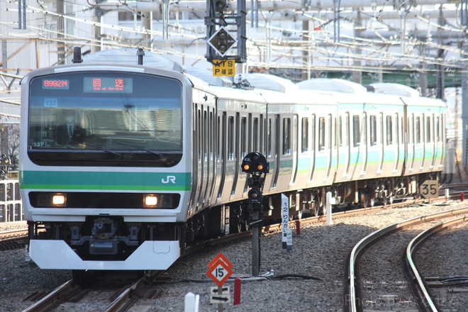 【JR東】E231系マト137編成 東京総合車両センター出場を大崎駅で撮影した写真