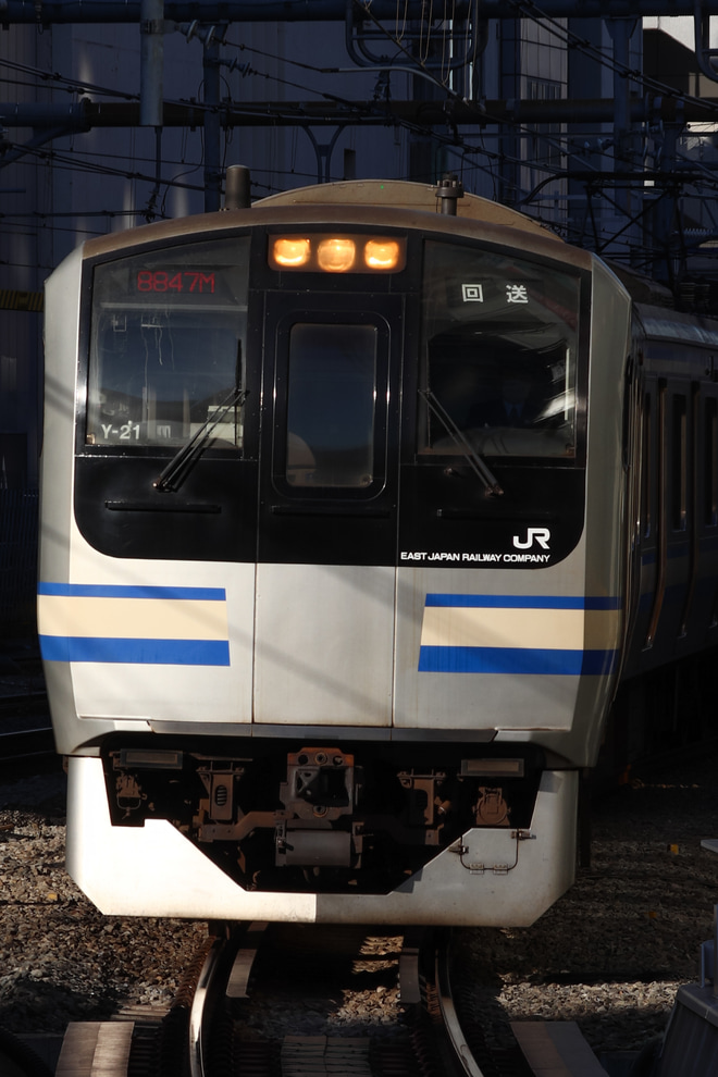 【JR東】E217系クラY-21編成東京総合車両センター入場回送を渋谷駅で撮影した写真