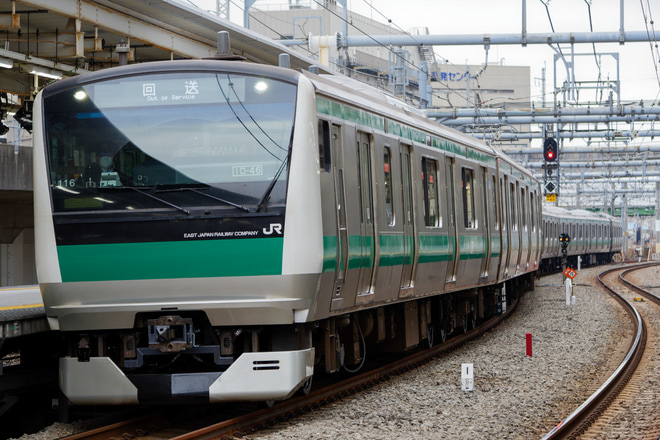 【JR東】E233系ハエ116編成 東京総合車両センター出場回送を大崎駅で撮影した写真
