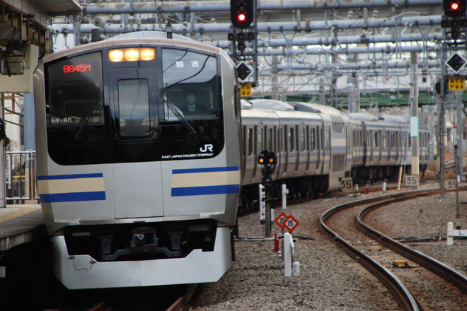 【JR東】E217系Y-46編成東京総合車両センター出場回送を大崎駅で撮影した写真