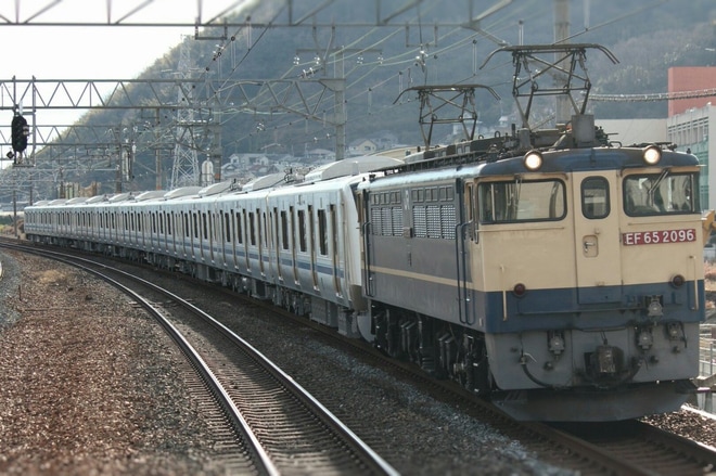 【小田急】5000形5055×10(5055F)甲種輸送を島本駅で撮影した写真