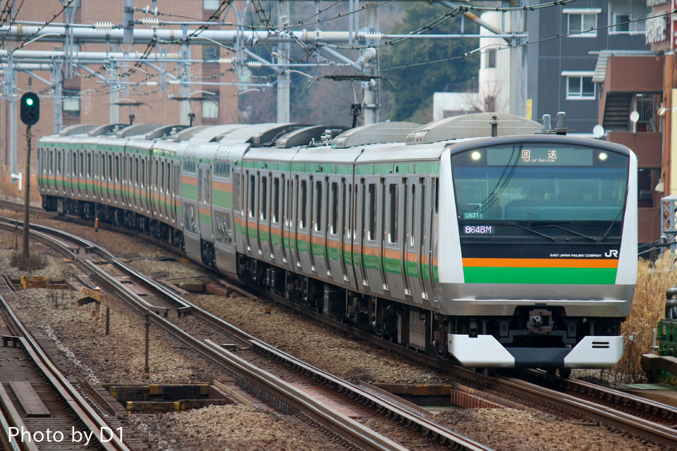 【JR東】E233系U631編成東京総合車両センター入場回送の拡大写真