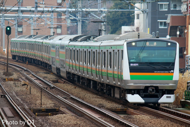 【JR東】E233系U631編成東京総合車両センター入場回送を高田馬場駅で撮影した写真