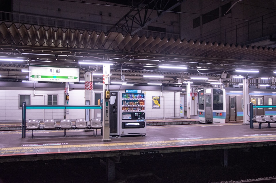 【JR東】八高線霜取り列車で211系N611編成が八高線への拡大写真