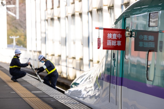 【JR北】H5系H3編成全般検査を終えて試運転を白石蔵王駅で撮影した写真
