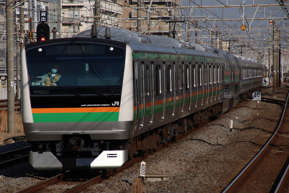 【JR東】E233系コツE-04編成東京総合車両センター出場回送の拡大写真