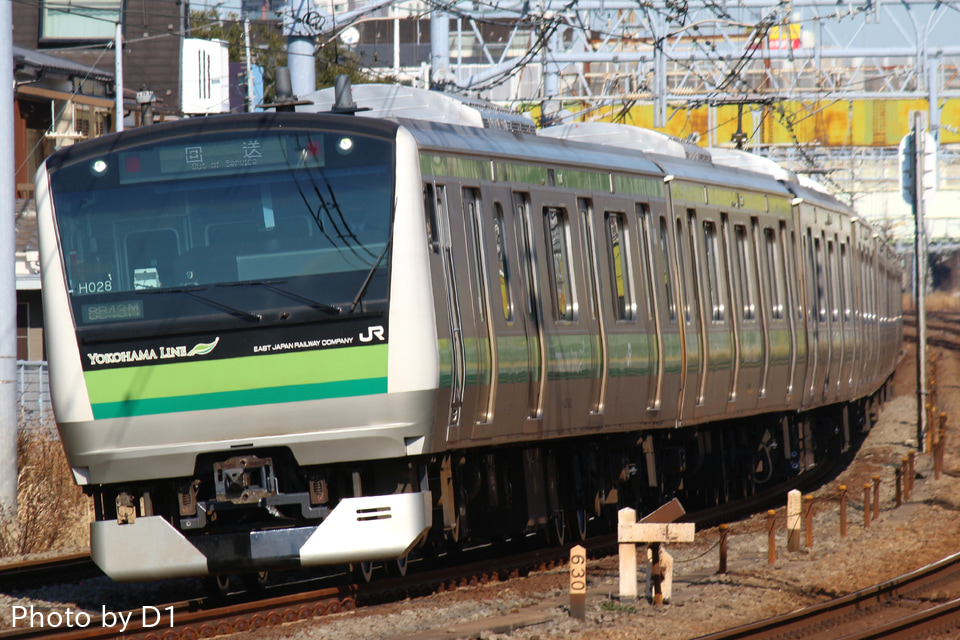  【JR東】E233系H028編成東京総合車両センター出場回送の拡大写真