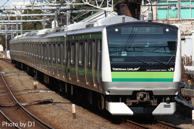 【JR東】E233系クラH027編成 東京総合車両センター入場回送を原宿駅で撮影した写真