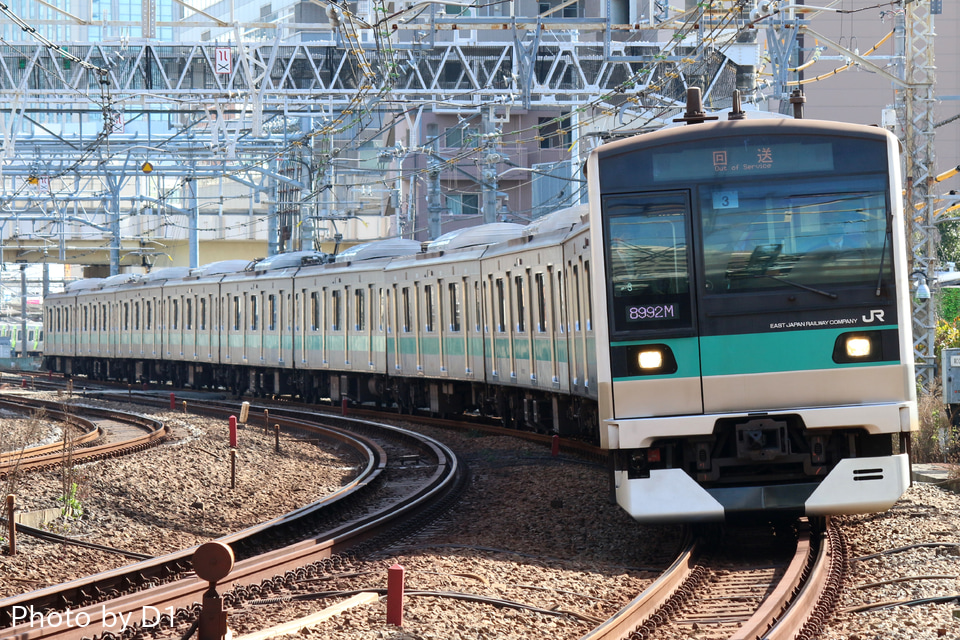 【JR東】E233系マト3編成 東京総合車両センター出場の拡大写真
