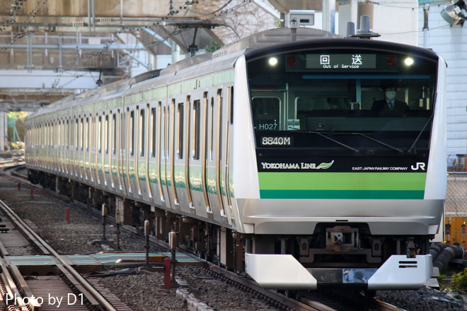 【JR東】E233系クラH027編成 東京総合車両センター入場回送を西大井駅で撮影した写真