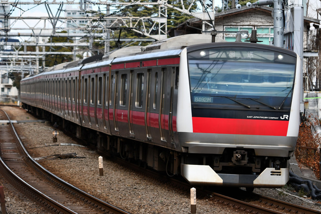 【JR東】E233系ケヨ502編成 東京総合車両センター入場を原宿駅で撮影した写真