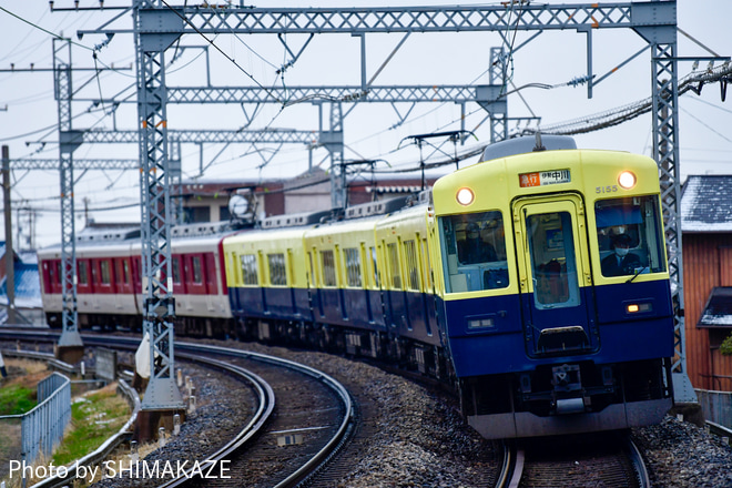 【近鉄】5200系VX05(2250系復刻塗装)名古屋線に入線(2021年2月)を北楠～楠間で撮影した写真