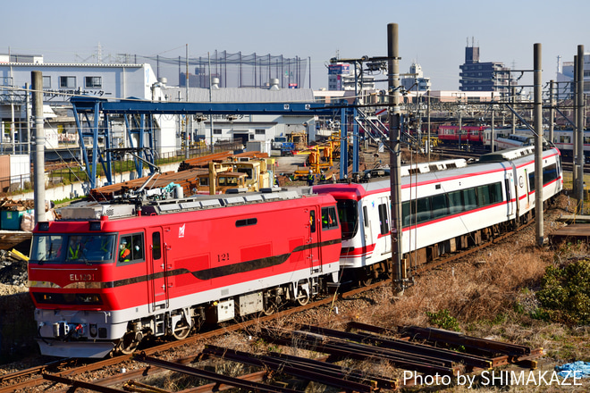 【名鉄】1700系1701F/1702Fが大江から東名古屋港へ廃車回送を大江～東名古屋港間で撮影した写真
