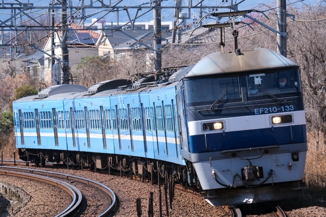 【西武】新101系251F (近江鉄道色)多摩川線から甲種輸送を不明で撮影した写真