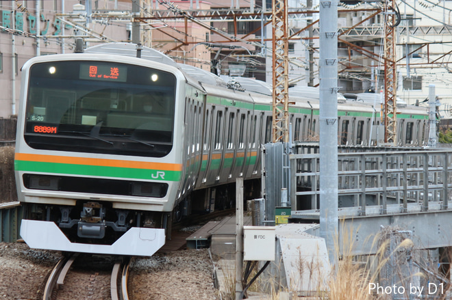 【JR東】E231系コツS-20編成東京総合車両センター出場回送を武蔵小杉駅で撮影した写真
