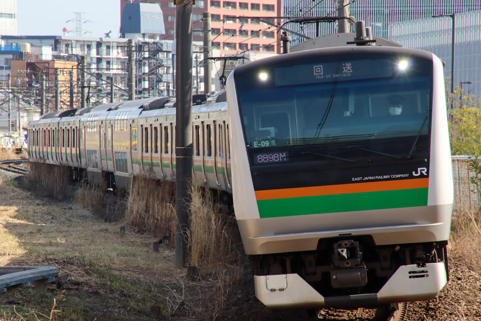 【JR東】E233系コツE-09編成東京総合車両センター入場回送の拡大写真