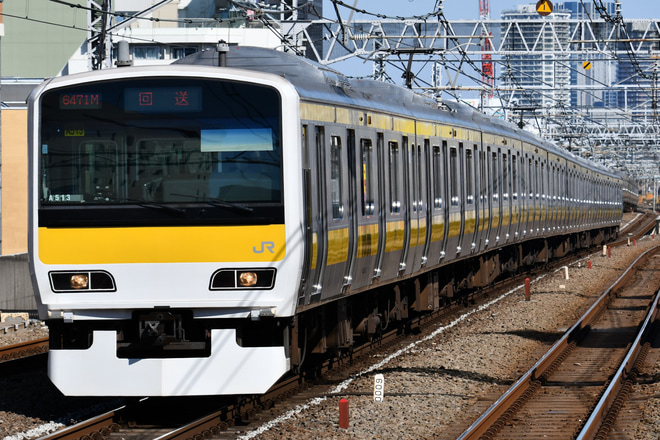 【JR東】E231系ミツA513編成 東京総合車両センター出場を高円寺駅で撮影した写真
