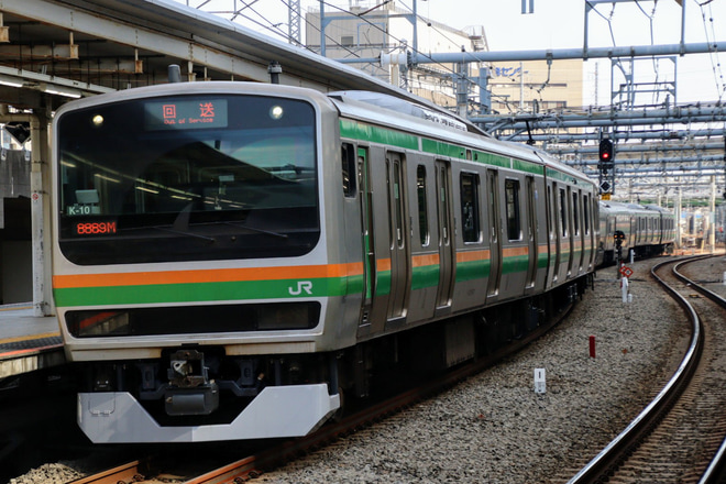 【JR東】E231系コツK-10編成東京総合車両センター出場回送を大崎駅で撮影した写真