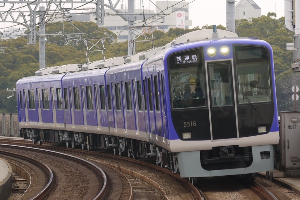 【阪神】5500系5515F神戸側ユニット出場試運転の拡大写真